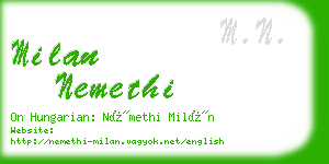 milan nemethi business card